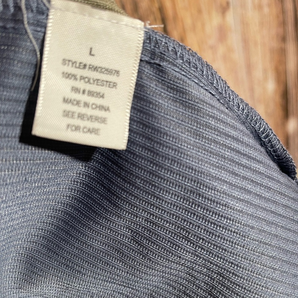No Comment Color Block Blue/Green Corduroy Button Down Shirt Size Large - Picture 4 of 4